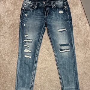 Miss Me Distressed Blue Skinny Jeans